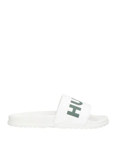 Hugo Boss Hugo Man Sandals White Size 9 Rubber