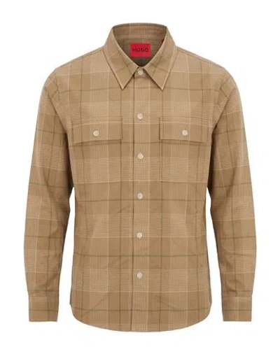 Hugo Boss Hugo Man Shirt Sand Size S Cotton In Beige