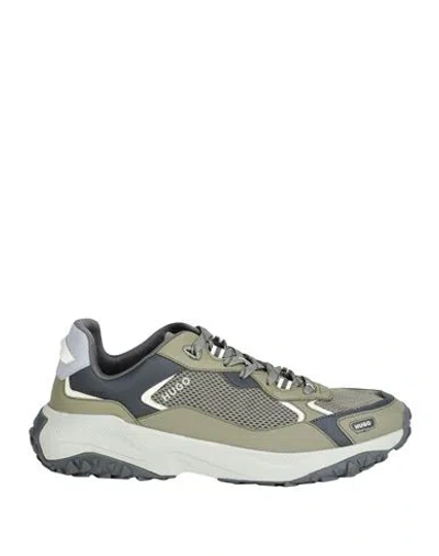 Hugo Boss Hugo Man Sneakers Military Green Size 7 Textile Fibers