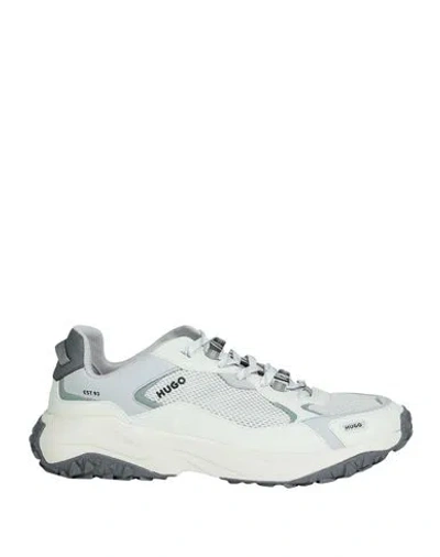 Hugo Boss Low-top Trainers With Open-mesh Uppers In White