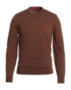 Hugo Boss Hugo Man Sweater Brown Size Xl Cotton In Brown