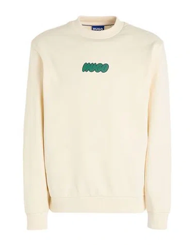 Hugo Boss Hugo Man Sweatshirt Ivory Size Xl Cotton In White