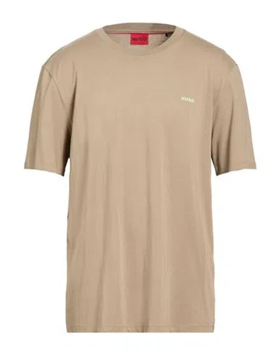 Hugo Boss Hugo Man T-shirt Khaki Size Xxl Cotton In Nude