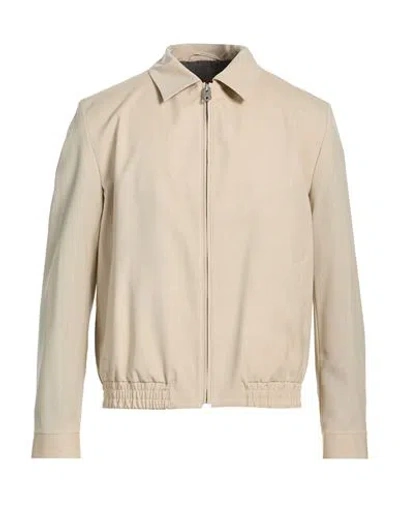 Hugo Boss Hugo Marzotto Man Jacket Beige Size 42 Virgin Wool, Polyester In Blue