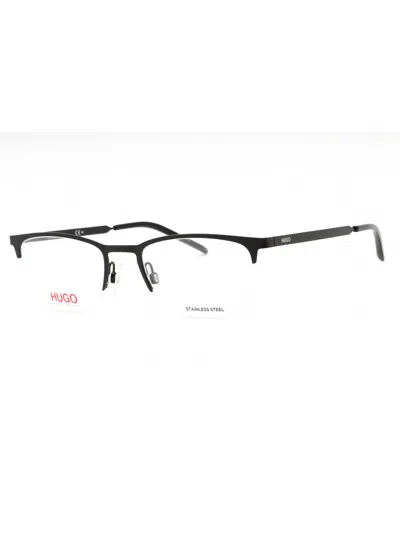 HUGO BOSS HUGO MATTE BLACK RECTANGULAR EYEGLASSES 53 EYE SIZE