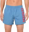Hugo Boss Hugo Men's Abas Vertical Logo Swim Trunks, Acai Blue In Multi