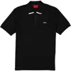 Hugo Boss Cotton-piqu Polo Shirt With Contrast Logo In Black