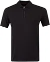 Hugo Boss Hugo Men's Dekok233 Black Half Zip Short Sleeve Polo T-shirt In Black