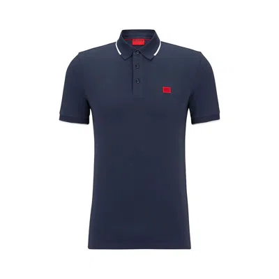 Hugo Boss Hugo Men's Deresino 232 Square Logo Polo Shirt, Dark Blue