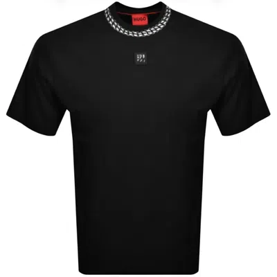 Hugo Boss Hugo Men's Deternal Chain Print Logo Short Sleeve T-shirt, Black