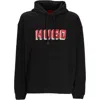Hugo Boss Logo-print Cotton Hoodie In Black
