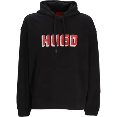 HUGO BOSS HUGO MEN'S DIQERIO 3D LOGO SWEATSHIRT, BLACK