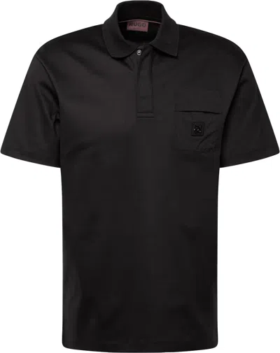 Hugo Boss Hugo Men's Domer Solid Black Cotton Short Sleeve Polo T-shirt