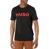 Hugo Boss Cotton-jersey Regular-fit T-shirt With Contrast Logo In Black
