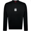 Hugo Boss Hugo Men's Durungu Small Logo Crewneck Sweater, Black In Black