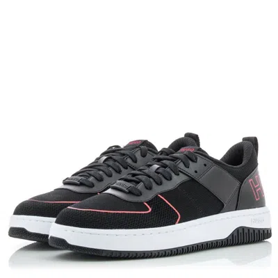 Hugo Boss Hugo Men's Kilian Tenn Back Logo Lace Up Sneakers, Black Pepper In Multi