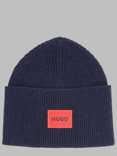 Hugo Boss Hugo Cappello Beanie Con Logo In Blue