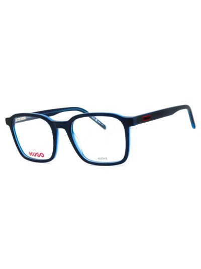 Hugo Boss Hugo Men's Rectangular Eyeglasses Hg 1202 - Elegant Everyday Style In Blue