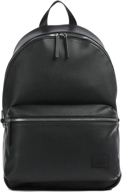 Hugo Boss Hugo Men's Square Logo Vinyl Backpack In Black