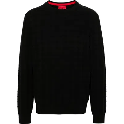 Hugo Boss Hugo Men's Steeth Knit Cotton Pullover, Black