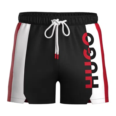 Hugo Boss Hugo Men's Suna Colorblock Vertical Logo Swim Trunks, Black