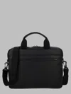 Hugo Boss Briefcase Textured Finish Adjustable Strap Handles In Black