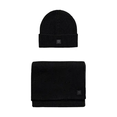 Hugo Boss Hugo Men's Zaso Wool Scarf & Beanie Gift Set, Black