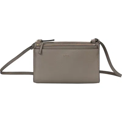 Hugo Boss Hugo Mini Alyce Leather Crossbody Bag In Medium Brown