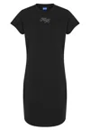 Hugo Boss Rhinestone-embellished Short-sleeved Dress In Black
