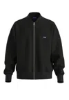 Hugo Boss Cotton-terry Zip-up Sweatshirt With Blue Logo Label
