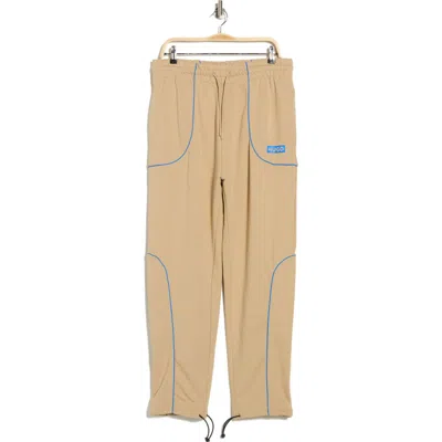 Hugo Boss Hugo Nippie Piped Trim Cotton Pants In Neutral