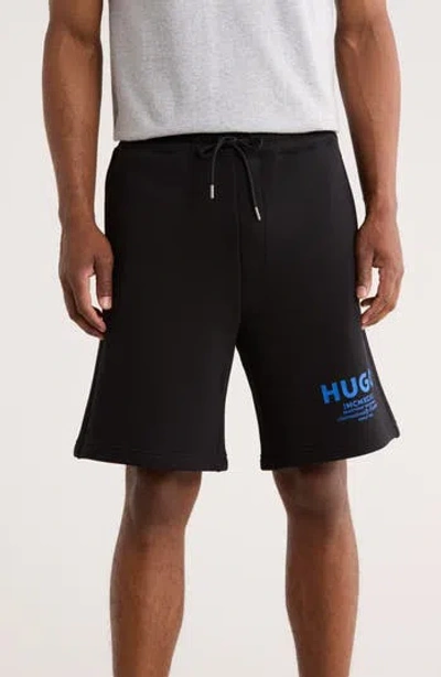Hugo Boss Hugo Nomario Cotton Shorts In Black