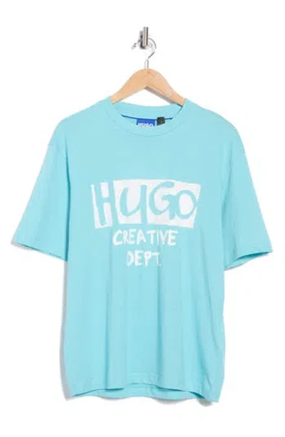 Hugo Boss Hugo Nugocrea Graphic T-shirt In Blue