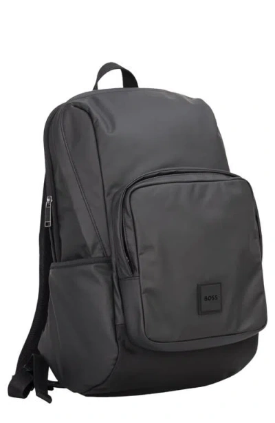 Hugo Boss Oryo Zip Pocket Backpack In Black