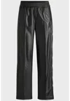 Hugo Boss Straight-leg Trousers In Faux Leather With Press-studs In Nero