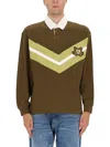 Hugo Boss Polo Shirt With College Style Logo In Brown