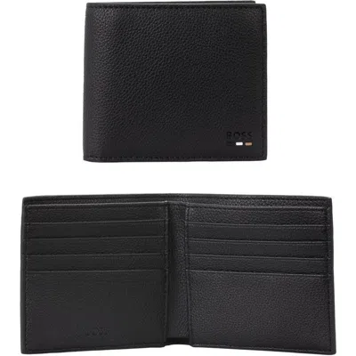 Hugo Boss Hugo Ray Faux Leather Bifold Wallet In Black