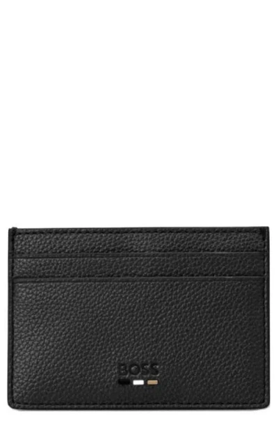 Hugo Boss Hugo Ray Faux Leather Card Case In Black