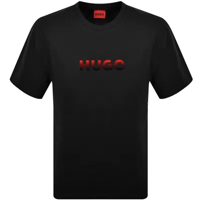 Hugo Boss Gradient-logo Pyjama T-shirt In A Cotton Blend In Black