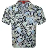 Hugo Boss Hugo Relaxed Short Sleeve Beach Shirt Navy In Navy