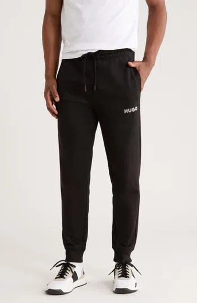 Hugo Boss Hugo Rochers Logo Knit Joggers In Black