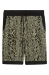 Hugo Boss Hugo Sgoey Jacquard Knit Drawstring Shorts In Open Green