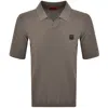 Hugo Boss Hugo Shiplom Knit Polo Brown In Brown