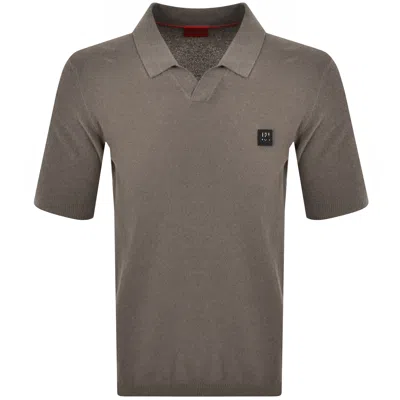 Hugo Boss Hugo Shiplom Knit Polo Brown