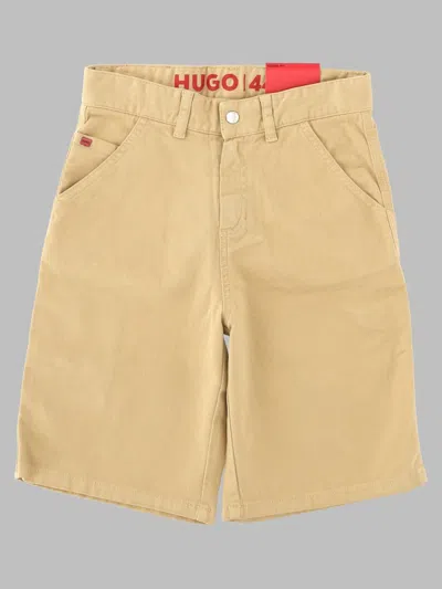 Hugo Boss Hugo Kids Cotton Stretch Short In Neutral