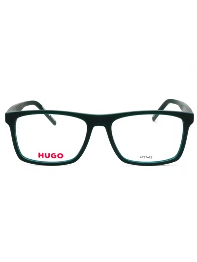 Hugo Boss Hugo Sleek Rectangular Eyeglasses For Men In Black