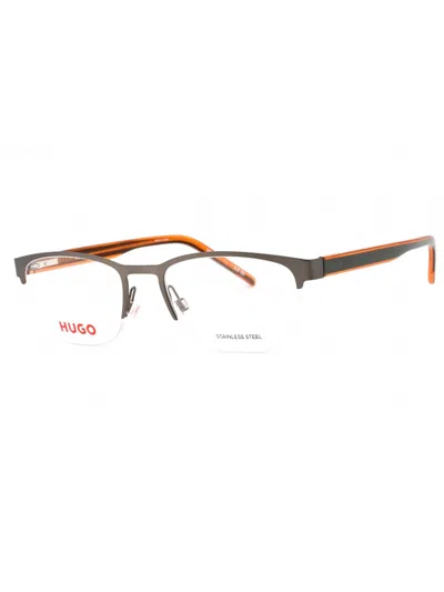 Hugo Boss Hugo Sleek Rectangular Eyeglasses With Clear Demo Lens - 53mm Eye Size In Brown