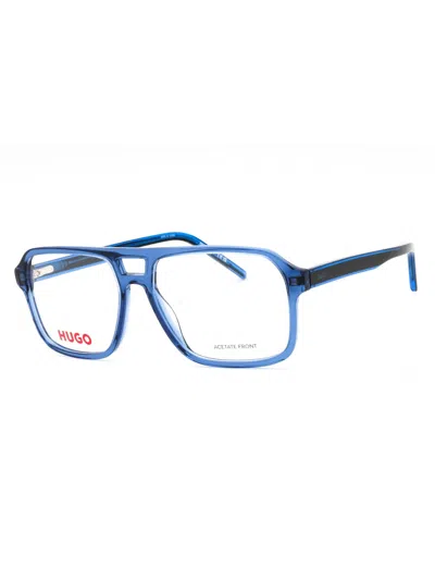 Hugo Boss Hugo Sleek Rectangular Men's Eyeglasses - Hg 1299 In Blue