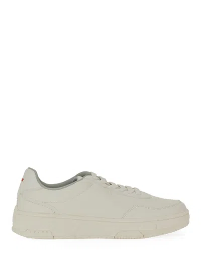 Hugo Boss Hugo Sleek Zigzag Detail Sneakers For Men In White
