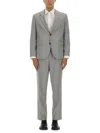 Hugo Boss Tailored Suit With Buttoned Cuffs And Pockets In Gray